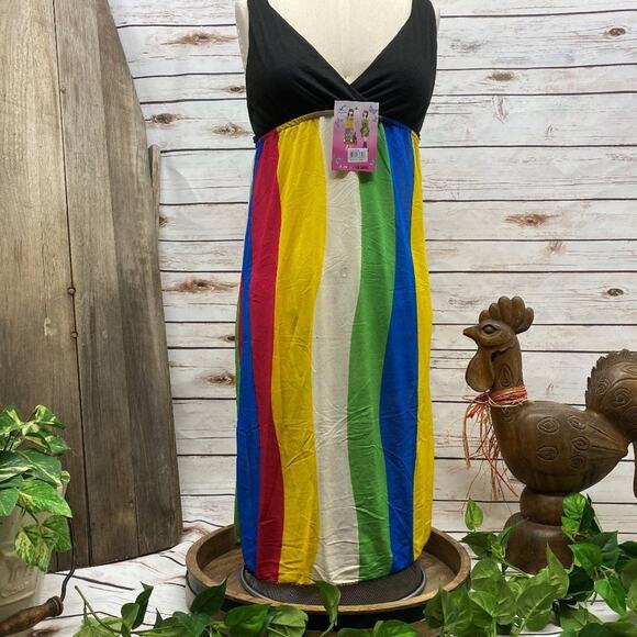 Summer Fun Beach Cover Up Dress Halter Youth L Lightweight Travel - Picture 1 of 8